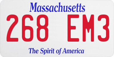 MA license plate 268EM3
