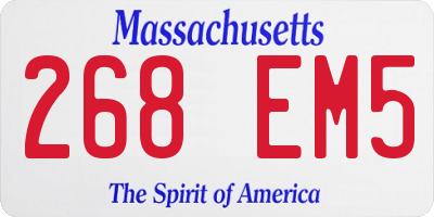 MA license plate 268EM5