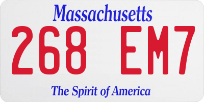 MA license plate 268EM7