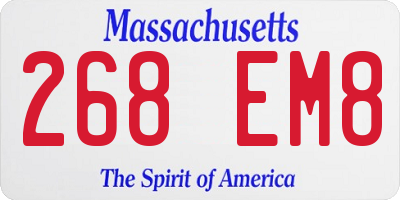MA license plate 268EM8