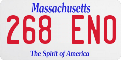 MA license plate 268EN0