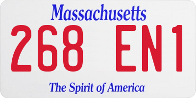 MA license plate 268EN1