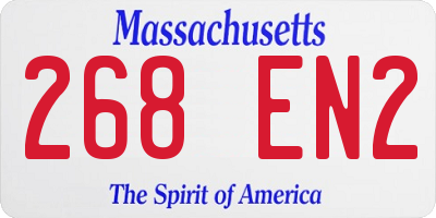MA license plate 268EN2