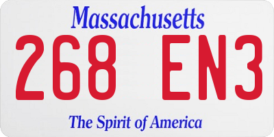 MA license plate 268EN3