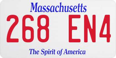 MA license plate 268EN4