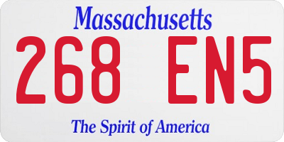 MA license plate 268EN5