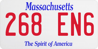 MA license plate 268EN6