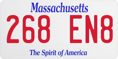 MA license plate 268EN8