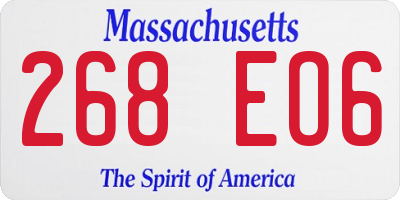 MA license plate 268EO6
