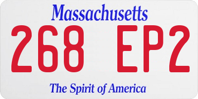 MA license plate 268EP2