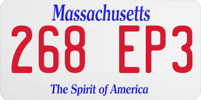 MA license plate 268EP3