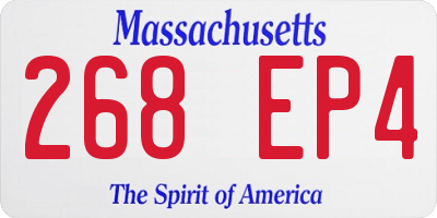 MA license plate 268EP4