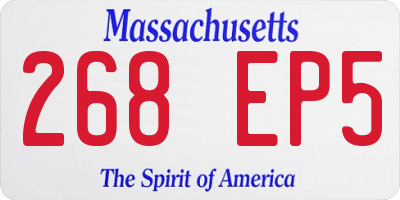 MA license plate 268EP5