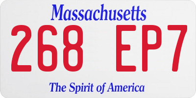 MA license plate 268EP7