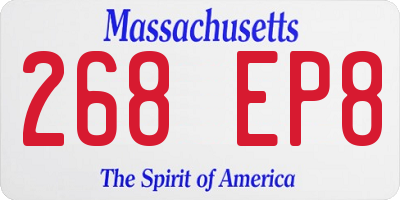 MA license plate 268EP8