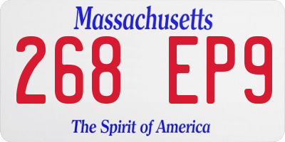 MA license plate 268EP9