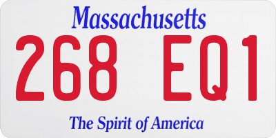 MA license plate 268EQ1