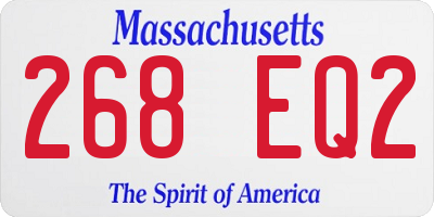 MA license plate 268EQ2