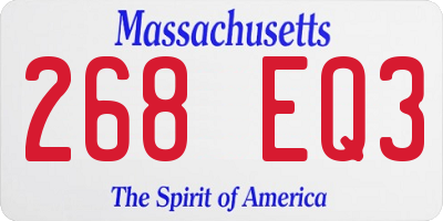 MA license plate 268EQ3