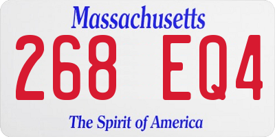 MA license plate 268EQ4
