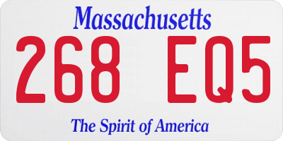 MA license plate 268EQ5