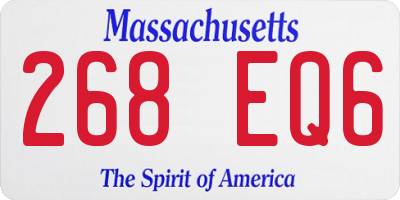 MA license plate 268EQ6