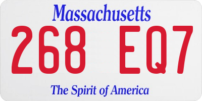 MA license plate 268EQ7