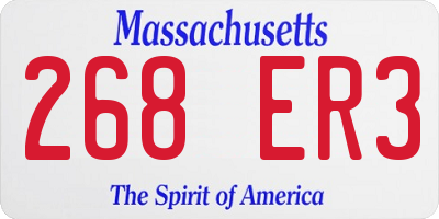 MA license plate 268ER3