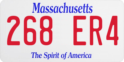 MA license plate 268ER4