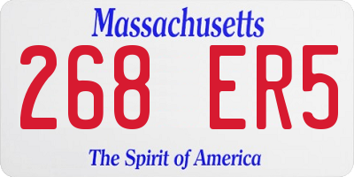 MA license plate 268ER5