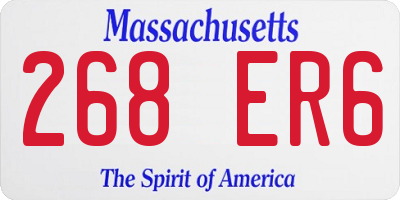 MA license plate 268ER6