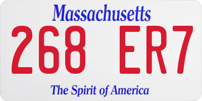 MA license plate 268ER7