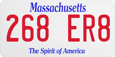 MA license plate 268ER8