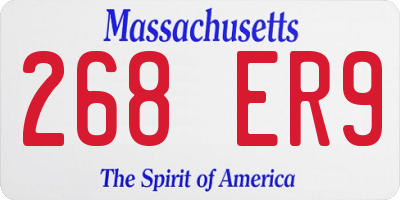 MA license plate 268ER9
