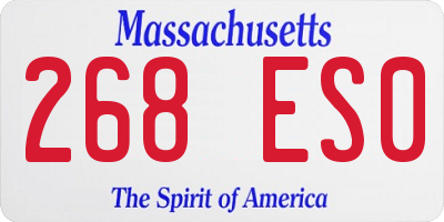 MA license plate 268ES0