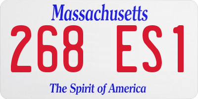 MA license plate 268ES1
