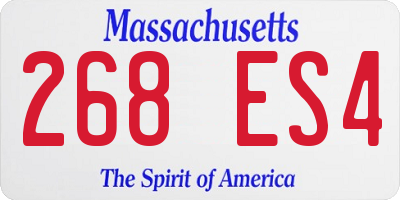 MA license plate 268ES4