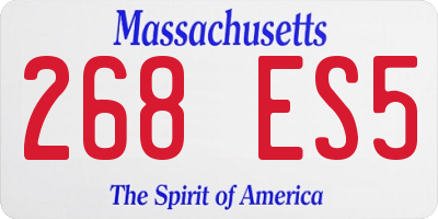 MA license plate 268ES5