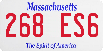 MA license plate 268ES6