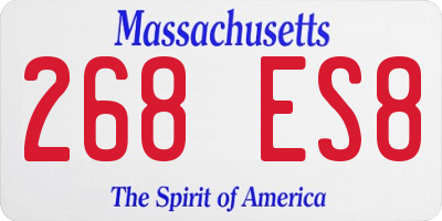 MA license plate 268ES8