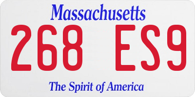 MA license plate 268ES9