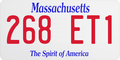 MA license plate 268ET1