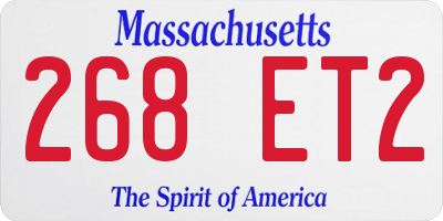 MA license plate 268ET2