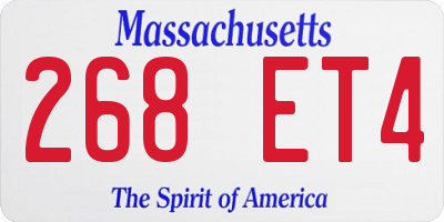 MA license plate 268ET4