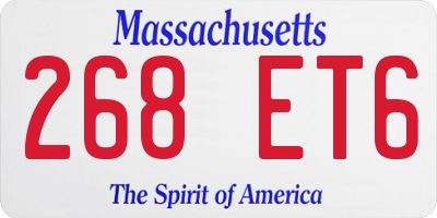 MA license plate 268ET6