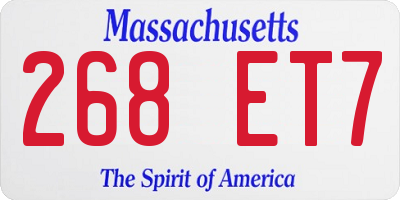 MA license plate 268ET7