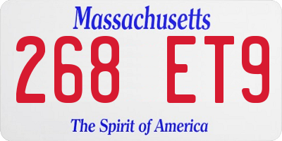 MA license plate 268ET9