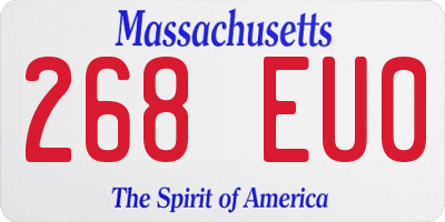 MA license plate 268EU0