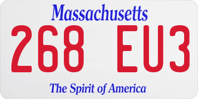 MA license plate 268EU3