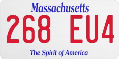 MA license plate 268EU4